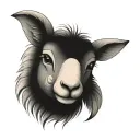 cute lamb face tattoo design idea