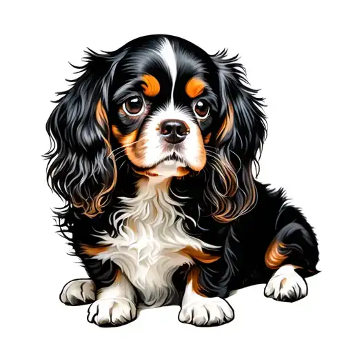 Cavalier King Charles Spaniel tattoo design idea