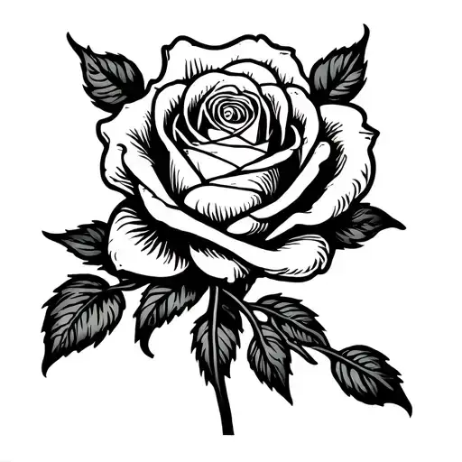 heraldic rose tattoo design idea