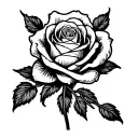 heraldic rose tattoo design idea