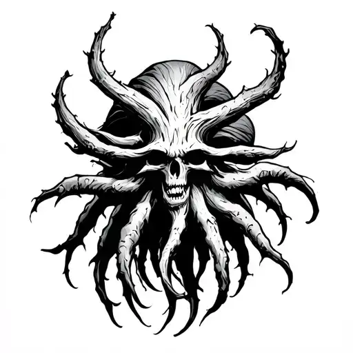 mandrake outline tattoo design idea