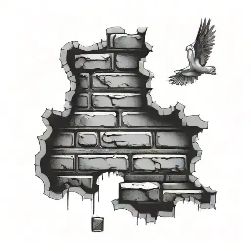 brick wall art tattoo design idea