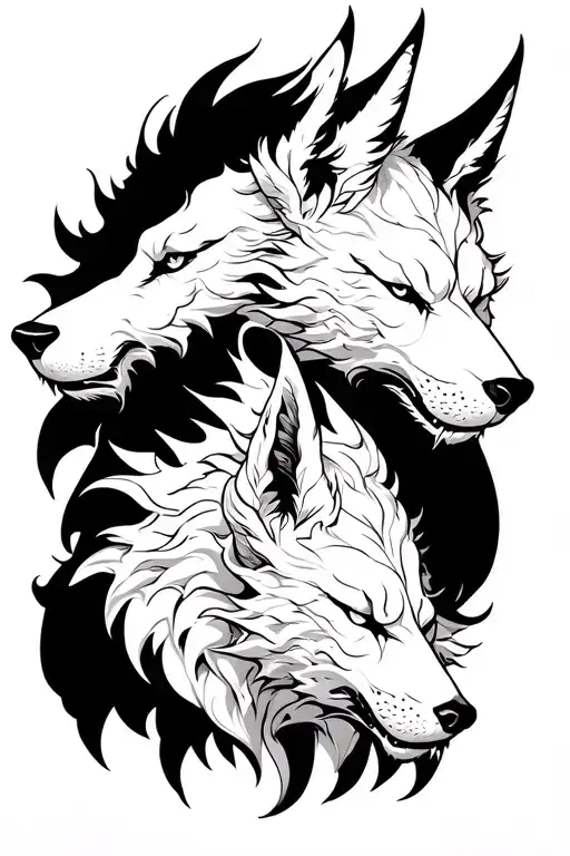 Fenrir and cerberus tattoo design idea
