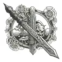 Doom eternal Sword with Bioshock Infite and Fallout new vegas tattoo design idea
