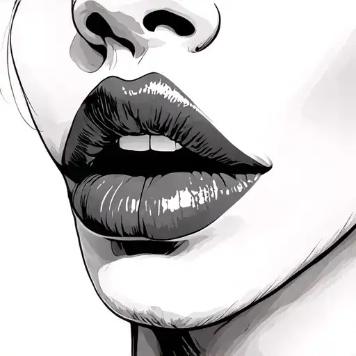 Lips Kiss tattoo design idea