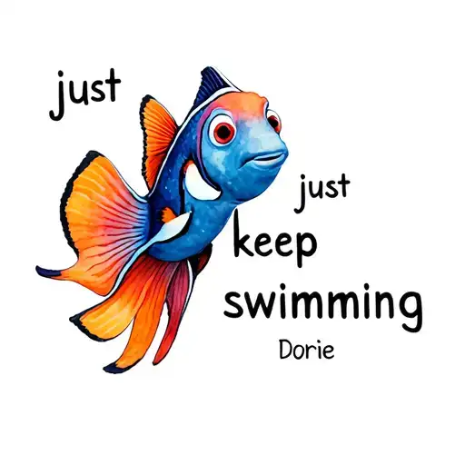 "just keep swimming" Dorie, finding nemo tattoo design idea