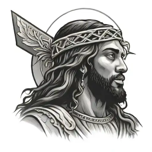 Black Jesus tattoo design idea
