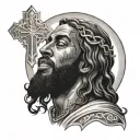 Black Jesus tattoo design idea