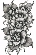 Lily rose tulip intertwined  tattoo design idea