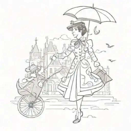 mary poppins tattoo design idea