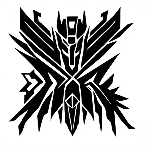 Autobot and Decepticon symbol intertwined tattoo design idea