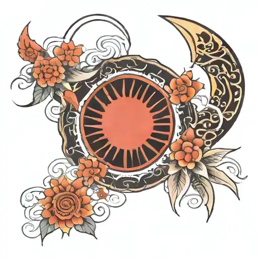 Filipino Sun moon tattoo design idea