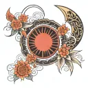 Filipino Sun moon tattoo design idea