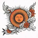 Filipino Sun moon tattoo design idea