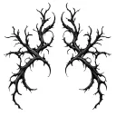 Smooth, branching lines like soft energy veins. Organic and calm, no shading, natural anatomical flow. tattoo design idea