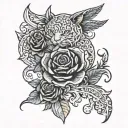 Please create an image that would be used for a tattoo that will be in place of a wedding ring.  The image should contai tattoo design idea