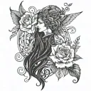 Please create an image that would be used for a tattoo that will be in place of a wedding ring.  The image should contai tattoo design idea