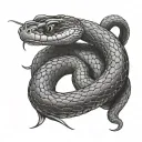 snake eating tail shaded  tattoo design idea
