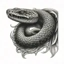 snake eating tail shaded  tattoo design idea
