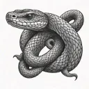 snake eating tail shaded  tattoo design idea