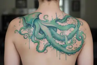 Kraken pulling a ship tattoo design idea