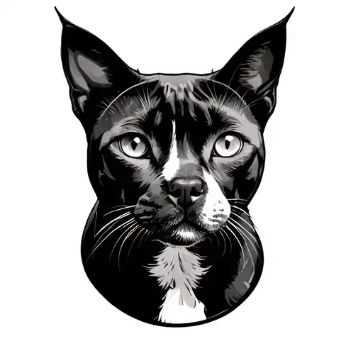 Staffy Ginger Cat tattoo design idea