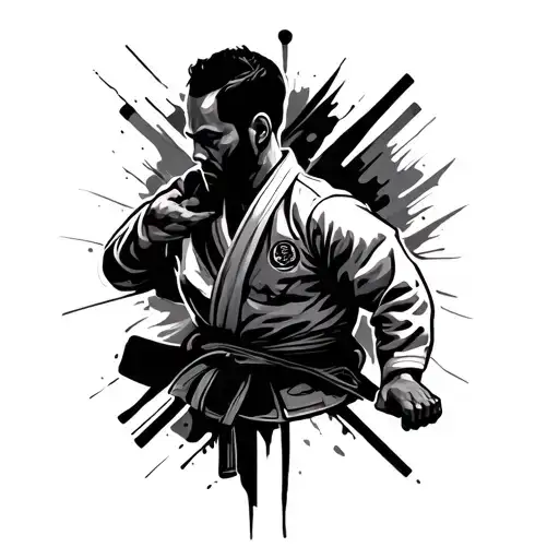 Bjj black belt abstract design tattoo design idea