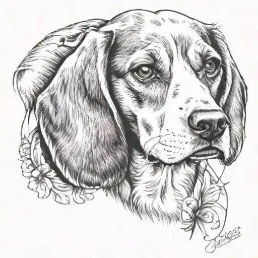 Beagle dog, Death is my love tattoo design idea