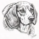 Beagle dog, Death is my love tattoo design idea