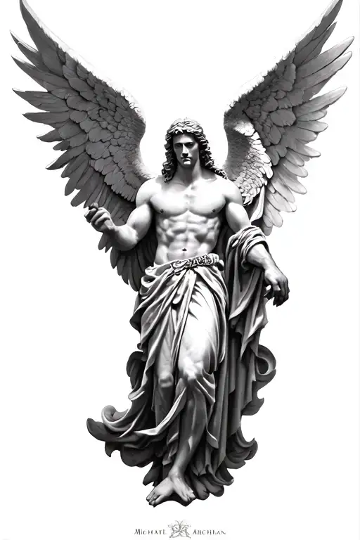 arc angel michael archangel tattoo design idea