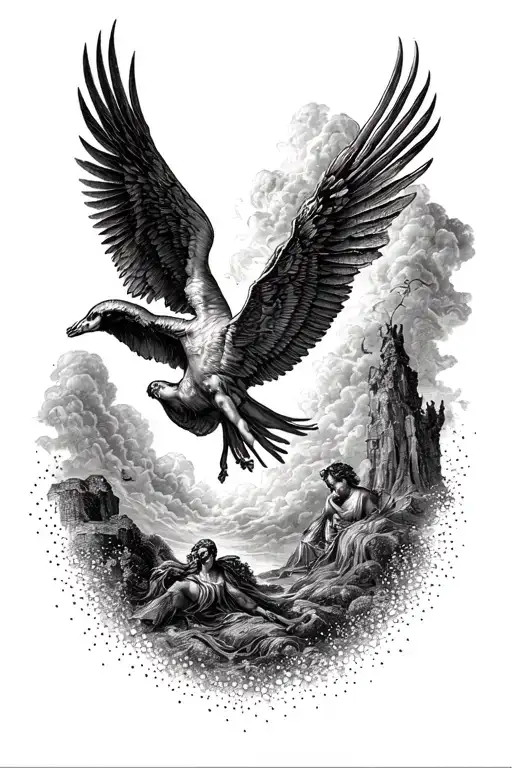 the fall of icarus tattoo design idea