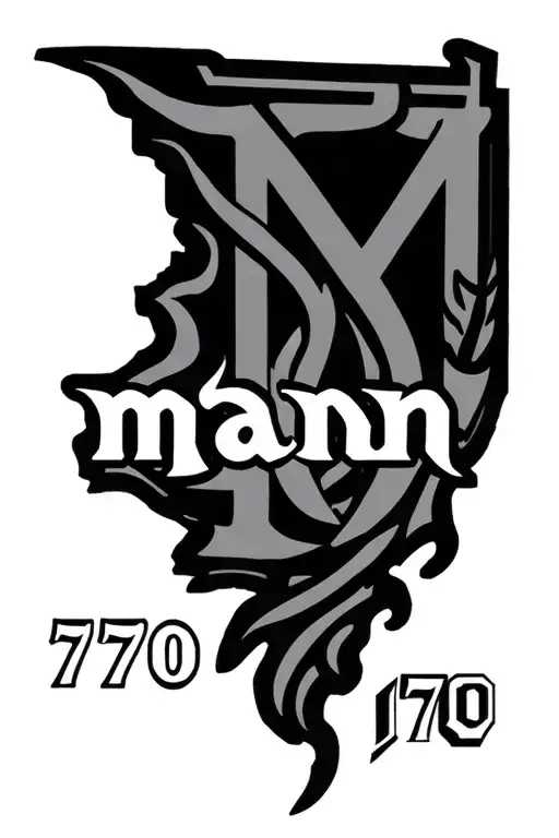 mann last name, Georgia home state, 770 area code incorporated tattoo design idea