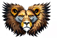 lion and eagles tattoo design idea