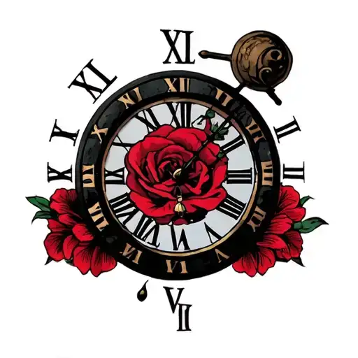 #LLRED with roman numerals surrounded tattoo design idea