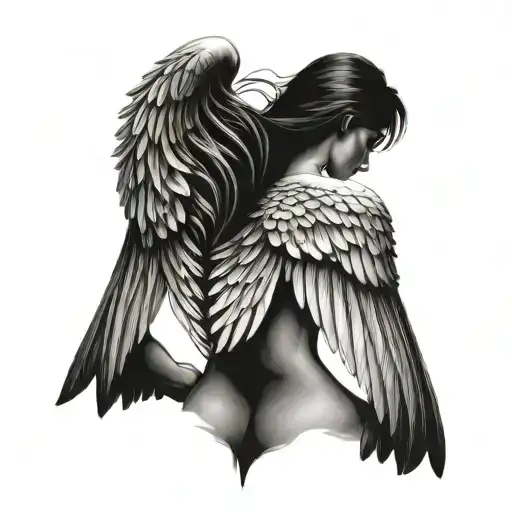 back tattoo dark angel wings tattoo design idea