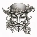 anonymous mask tattoo design idea