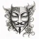 anonymous mask tattoo design idea