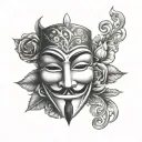 anonymous mask tattoo design idea