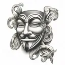 anonymous mask tattoo design idea
