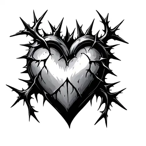 Heart With Thorns tattoo design idea
