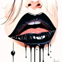 lips dripping tattoo design idea