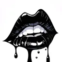 lips dripping tattoo design idea