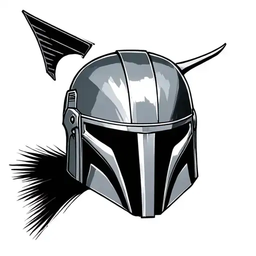 Mandalorian Helmet tattoo design idea