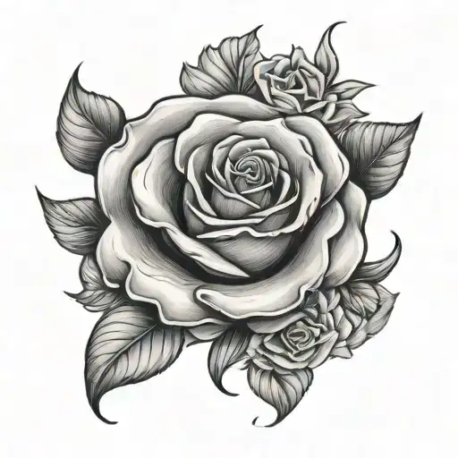 Ella with a rose intertwined tattoo design idea