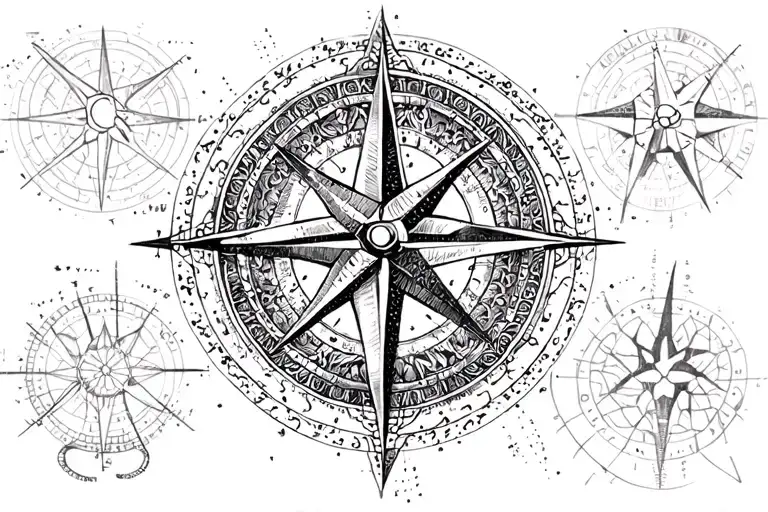 viking compass rose intertwined representing the client's tattoo design idea