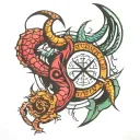 Cancer Scorpio Sagittarius Capricorn symbol tattoo design idea