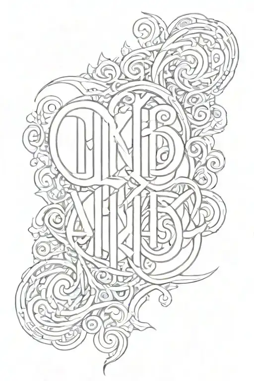 Ambigram for Mishika and Ayansh tattoo design idea