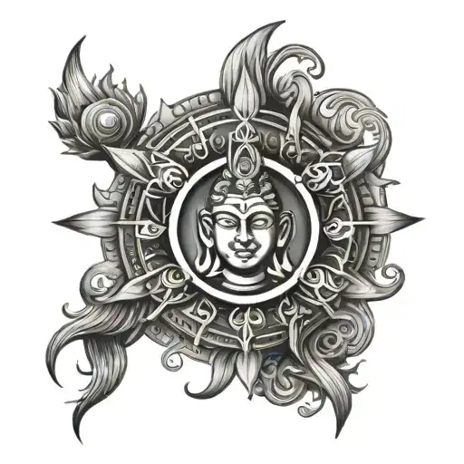 Indian Shiva mantra written in Sanskrit tattoo design idea
