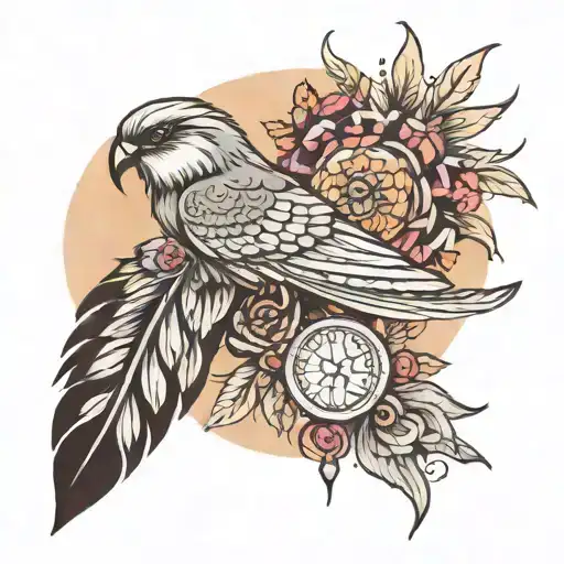 spiritual awakening feathers feminine tattoo design idea