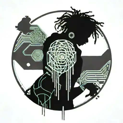 emo,depression,darkness,lonely,suicidal,sad,dark skinned male,dyed short dreads fully hiding face,teens,no tattoos,skinn tattoo design idea